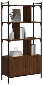 Bibliotecă cu uși stejar maro 76,5x30x154,5 cm lemn compozit