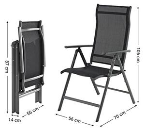 Set 2 scaune de gradina pliabile SILLA, negre