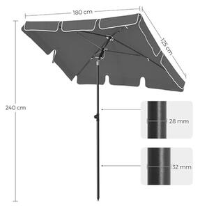Umbrela de gradina pliabila CUADRO 180x125 cm, gri