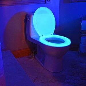 Capac de WC fosforescent, lumineaza turcoaz in intuneric, soft close