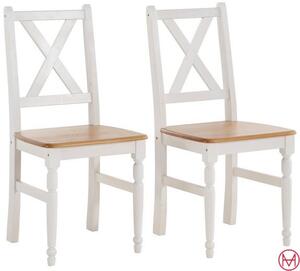 Set 2 scaune Noah albe lemn 42/48/92 cm