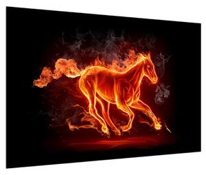 Tablou cu cal în foc (90x60 cm)