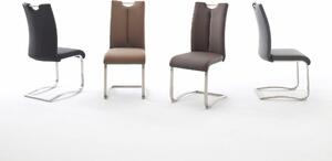 Set 2 scaune Artos gri piele naturala 45/58/102 cm