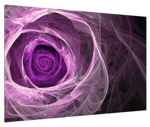 Tablou modern cu trandafir violet (90x60 cm)