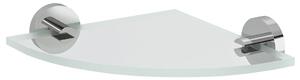Sapho Sapho, poliță de colț din sticlă X-ROUND, sfert de cerc 200x200mm, crom/sticlă transparentă, XR009-11
