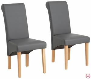 Set 2 scaune Rito gri piele ecologica 47,5/68,5/101 cm