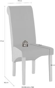 Set 2 scaune gri Silvi stofa 47,5/68,5/101 cm