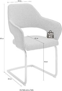 Set 2 scaune NEWCASTEL gri 58/59/89 cm stofa