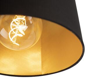 Lampă de tavan cu abajur de bumbac negru cu auriu 25 cm - negru Combi