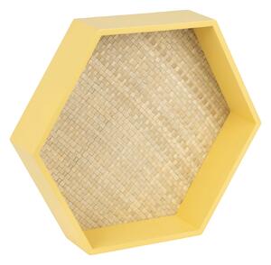 Raft de perete Hexagon galben 39,5/34,5/7,5 cm