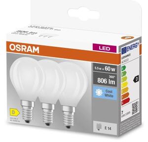 Set de 3 becuri LED BASE CLASSIC FILAMENT E14/5,9W/230V 4000K - Osram