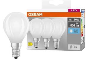 Set de 3 becuri LED BASE CLASSIC FILAMENT E14/5,9W/230V 4000K - Osram