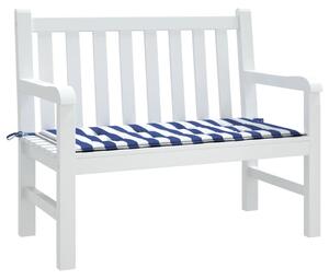 Pernă bancă grădină, albastru&alb, 120x50x3 cm, textil oxford