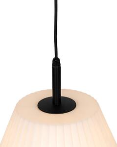 Lampă suspendată de exterior modernă neagră cu abajur alb 32,9 cm IP44 - Robbert
