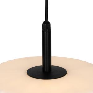 Lampă suspendată de exterior modernă neagră cu abajur alb 45,6 cm IP44 - Robbert