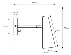Markslöjd 108992 - Aplică de perete PEAK 1xE14/40W/230V gri
