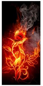 Fototapeta pentru ușă - trandafirii în foc (95x205cm)