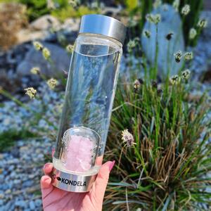 TEMPO-KONDELA CRYSTAL, flacon de sticlă cu cristale roz, 500 ml