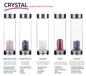 TEMPO-KONDELA CRYSTAL, flacon de sticlă cu cristale violet, 500 ml