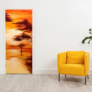 Fototapeta pentru ușă - peisaj portocaliu (95x205cm)