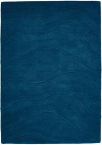 Covor albastru inchis Mog 160/230 cm, lana naturala