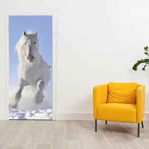 Fototapeta pentru ușă - cal alb (95x205cm)