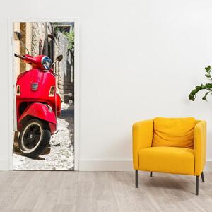 Fototapeta pentru ușă - scuter roșu (95x205cm)