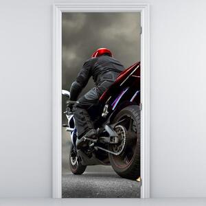 Fototapeta pentru ușă - motociclistul (95x205cm)