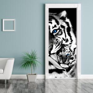 Fototapeta pentru ușă - tigrii (95x205cm)