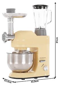 TEMPO-KONDELA KANTE, robot de bucătărie, 1800 W, 5 l, vanilie/crom