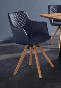 Set 2 scaune Lisabon piele naturala albastru 59/62/86 cm