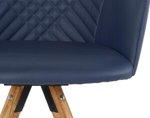 Set 2 scaune Lisabon piele naturala albastru 59/62/86 cm