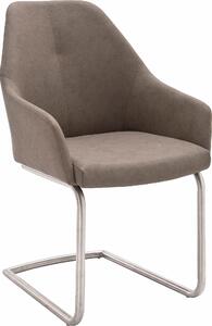 Set 2 scaune taupe piele ecologica Madita 55/62/88 cm