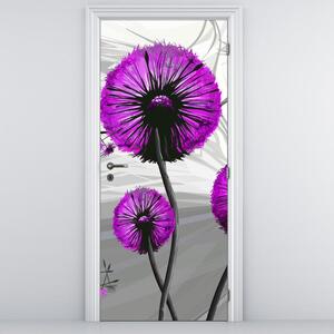 Fototapeta pentru ușă - păpădia abstractă violetă (95x205cm)
