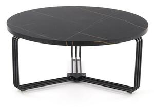 Măsuță de cafea Houston 1275, Marmură neagră, Negru, Metal, 36cm, 12 kg