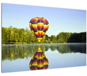 Tablou cu balon cu aer cald pe un lac (90x60 cm)