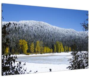 Tablou - munții înzăpeziți iarna (90x60 cm)