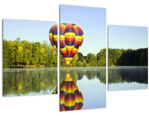 Tablou cu balon cu aer cald pe un lac (90x60 cm)