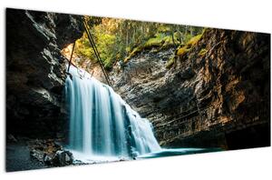 Tablou cu cascada de pădure (120x50 cm)