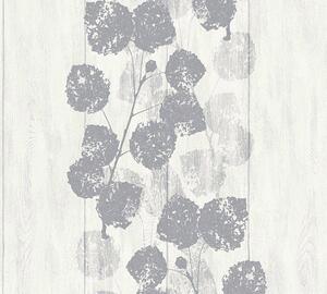 Tapet vinil gri cu aspect floral Natural Style 10,05 x 0,53 m