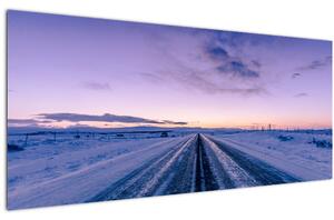 Tablou - autostrada iarna (120x50 cm)