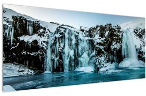 Tablou cu cascade înghețate (120x50 cm)