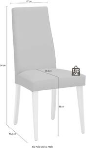Set 2 scaune piele ecologica gri Mary 47/58,5/94 cm