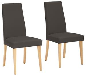 Set 2 scaune piele ecologica maro Mary 47/58,5/94 cm