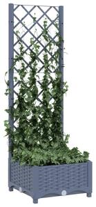 Jardinieră de grădină cu spalier,gri închis, 40x40x121,5 cm, PP