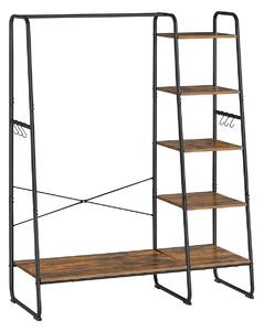 Suport pentru haine cu rafturi TAYLOR 160x120 cm, maro rustic