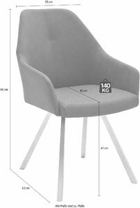 Set 2 scaune Madita antracit piele ecologica 55/62/88 cm