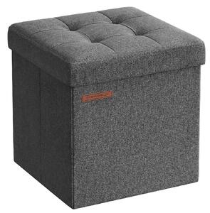 Taburet pliabil cu spatiu de depozitare COZY CUBE 30x30 cm, gri inchis