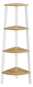 Raft de colt SHELVIO cu 4 polite, stejar/alb