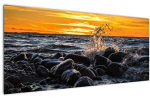 Tablou cu valurile mării (120x50 cm)